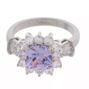 New light purple cubic zirconia purple ring